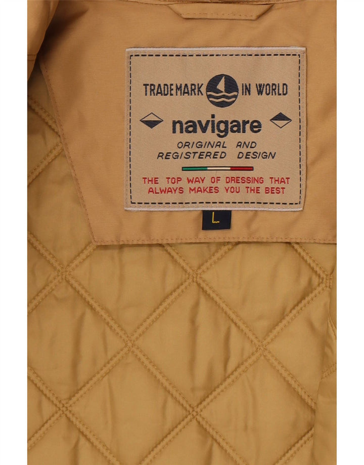 Jaqueta acolchoada masculina Navigare UK 40 grande bege