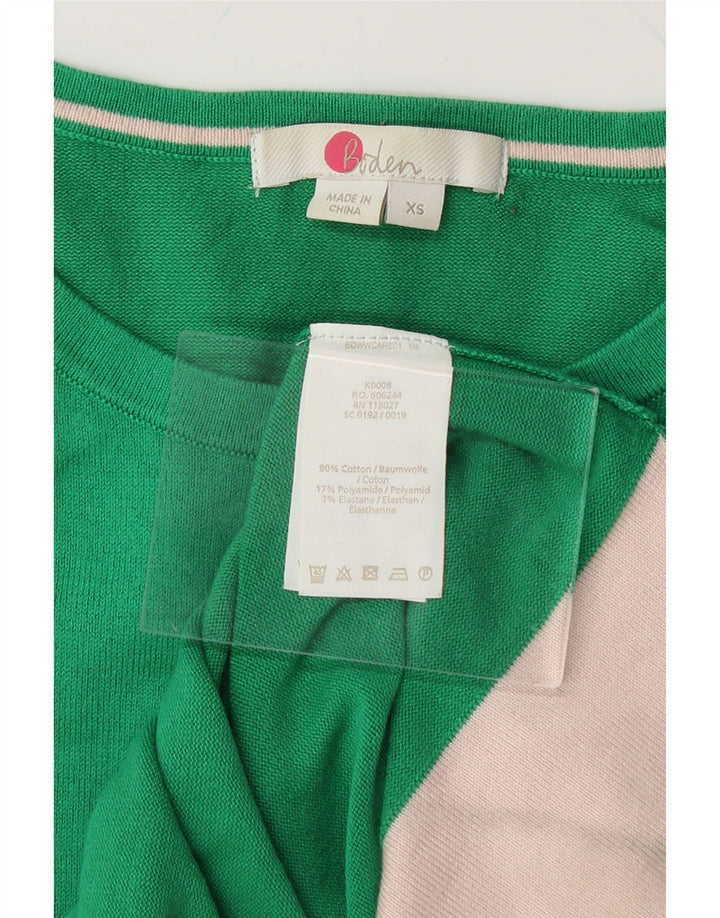 BODEN Womens Cardigan Sweater UK 6 XS Green Cotton Vintage Boden and Second-Hand Boden from Messina Hembry 