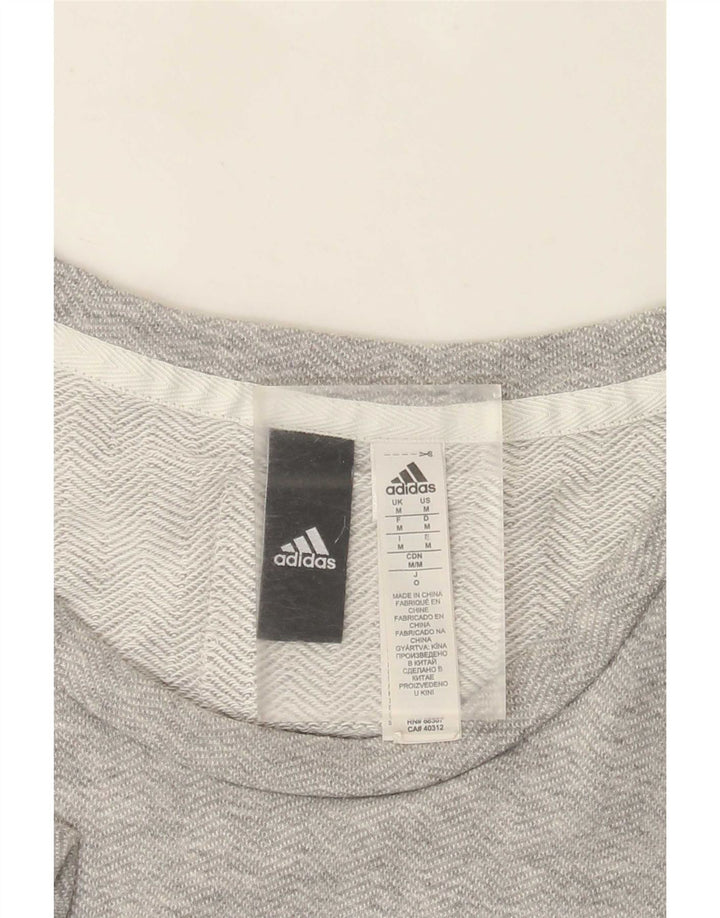 Camiseta masculina Adidas Graphic Top cinza médio algodão manchado