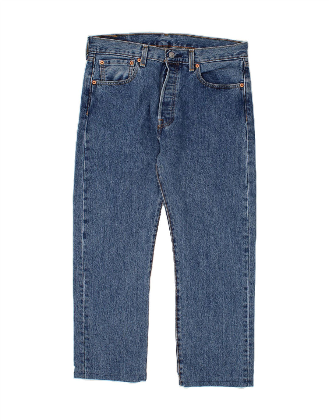 LEVI'S Mens 501 Cropped Jeans W32 L25 Blue Cotton