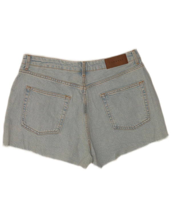 Topshop Womens Mom Denim Hot Pants Reino Unido 14 Grande W32 Azul Algodão
