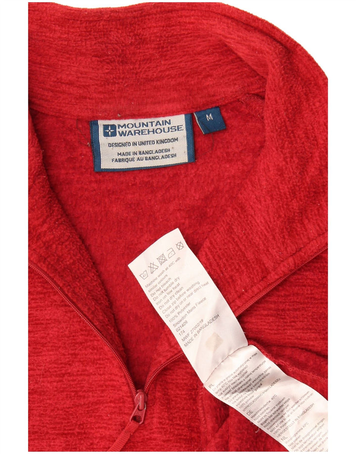Mountain Warehouse Mens Zip Neck Fleece Jumper Poliéster manchado vermelho médio