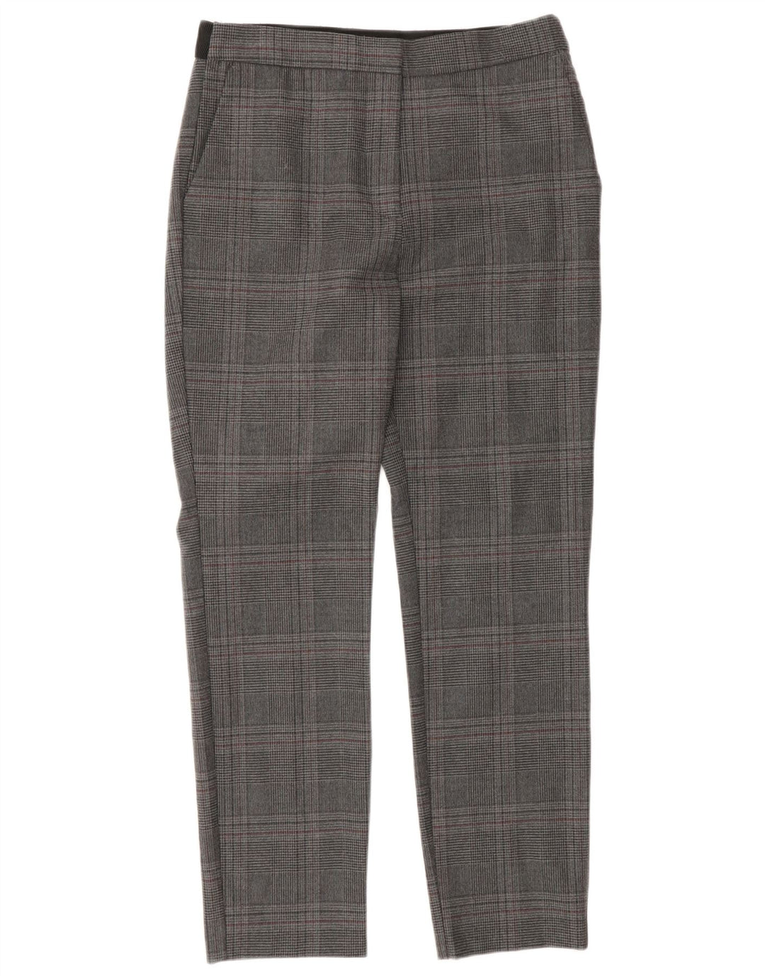 Zara Calça Chino Feminina Slim Fit Médio W28 L27 Cinza Houndstooth