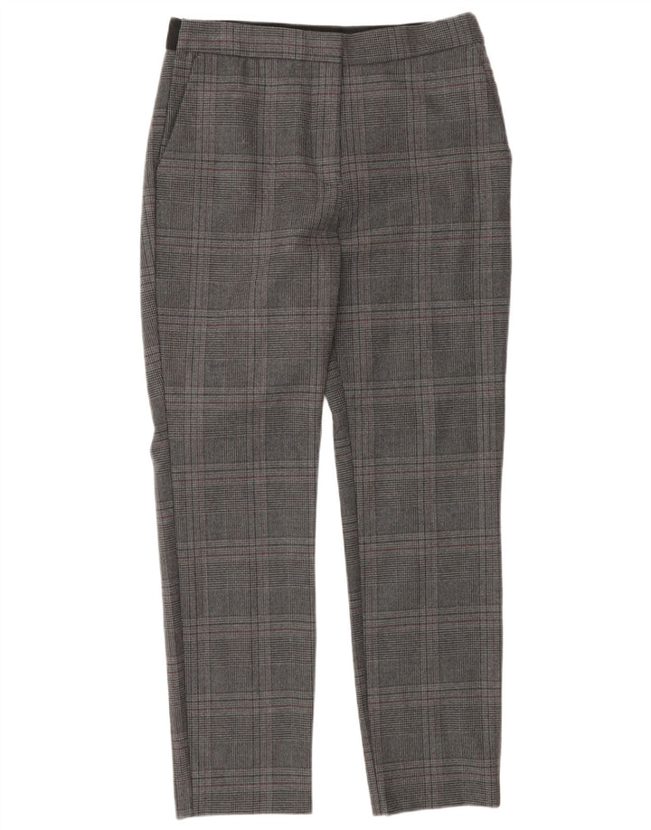 Zara Calça Chino Feminina Slim Fit Médio W28 L27 Cinza Houndstooth
