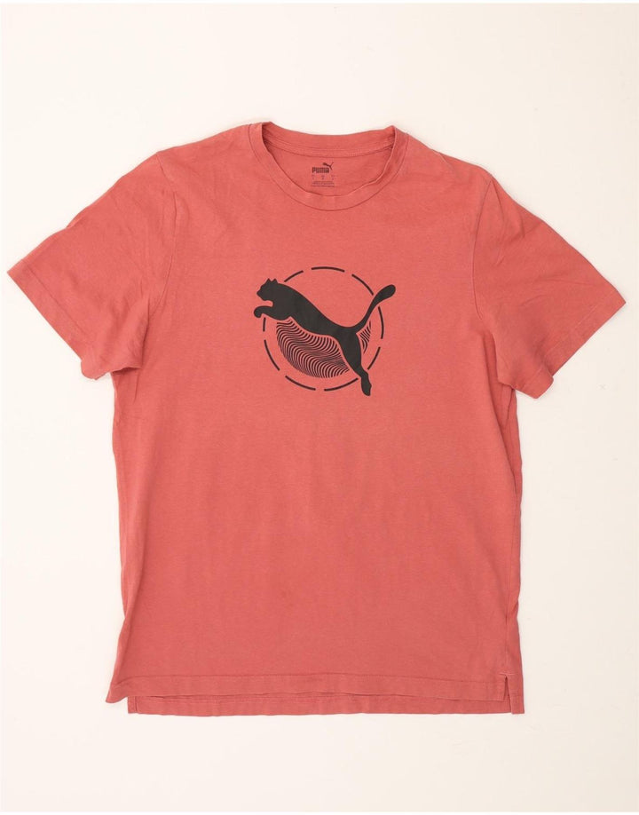 PUMA Mens Graphic T-Shirt Top Large Pink Cotton Vintage Puma and Second-Hand Puma from Messina Hembry 