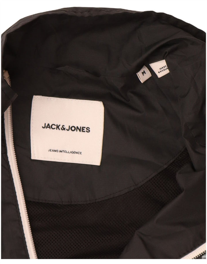 Jack & Jones Jaqueta masculina de agasalho médio preto poliéster
