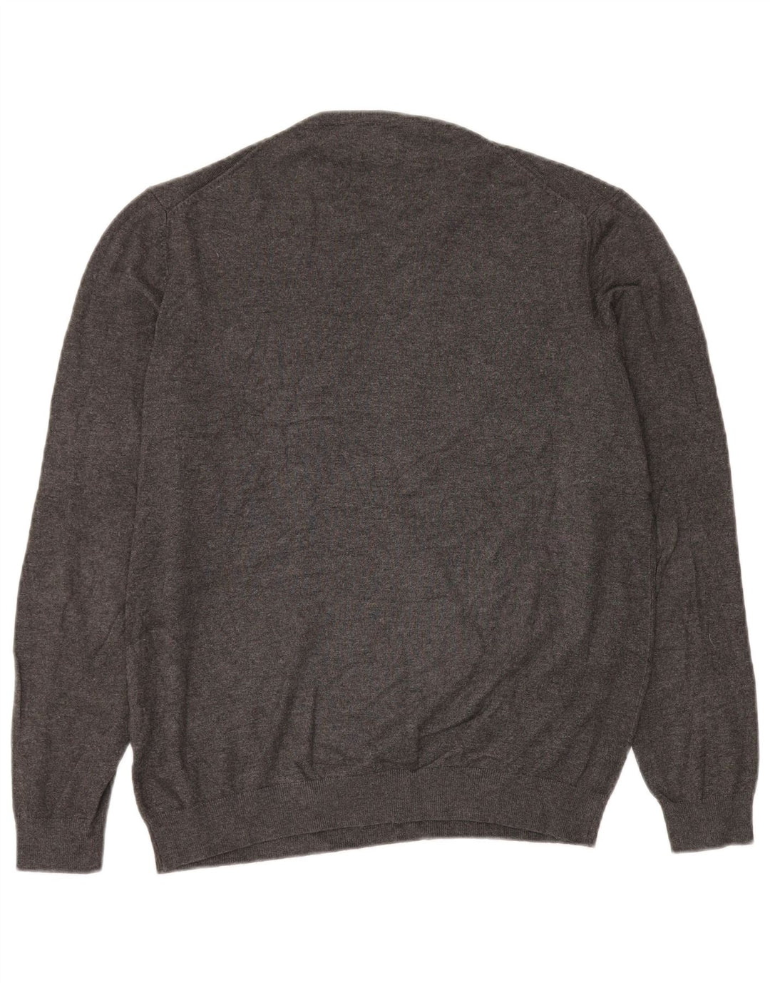 Suéter masculino ZARA com decote em V viscose cinza médio