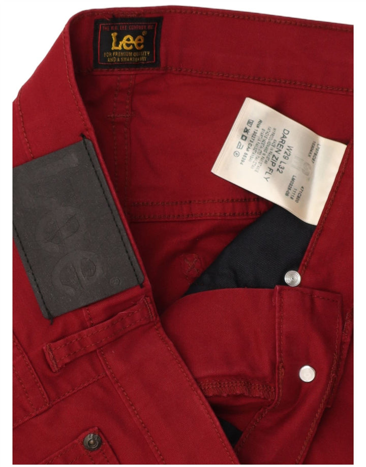 LEE Masculino Daren Zip Fly Calça Casual Reta W29 L32 Algodão Borgonha