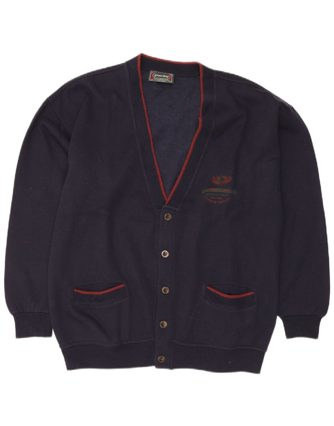 Suéter cardigã masculino GREAT BAY XL azul marinho algodão