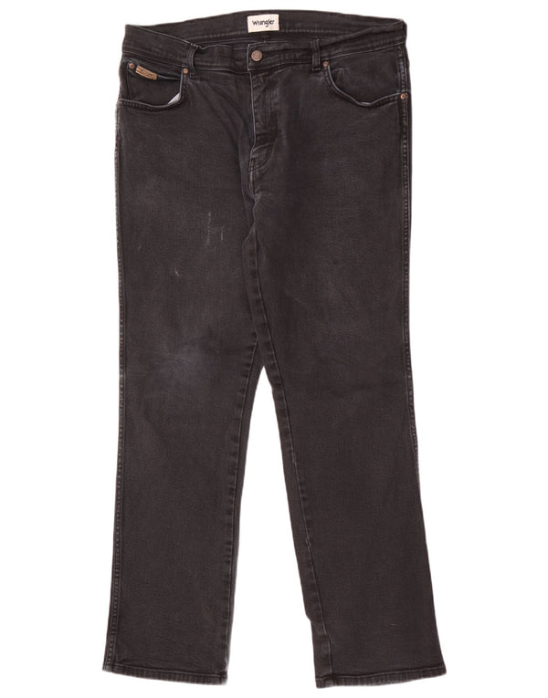 Wrangler Masculino Texas Straight Jeans W36 L32 Algodão Preto