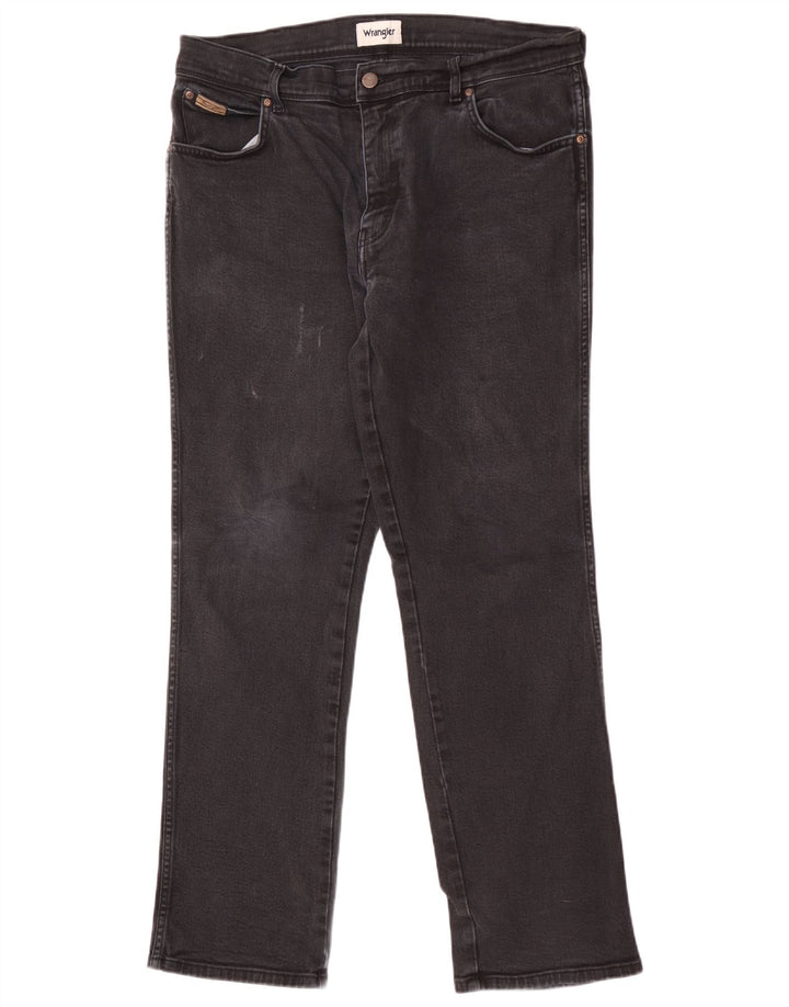 Wrangler Masculino Texas Straight Jeans W36 L32 Algodão Preto