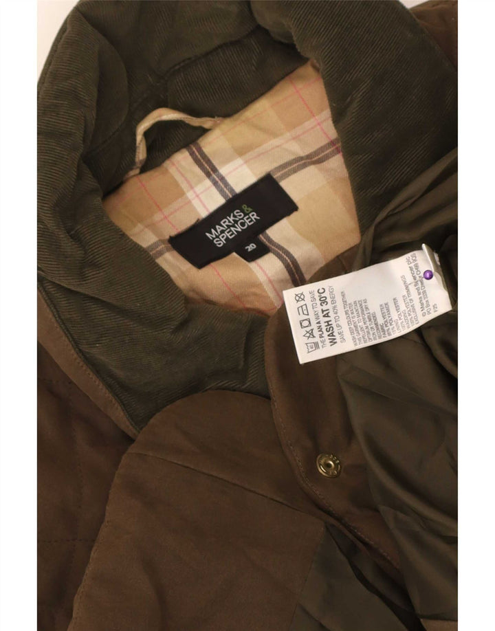 Jaqueta acolchoada feminina Marks & Spencer UK 20 2XL poliéster cáqui