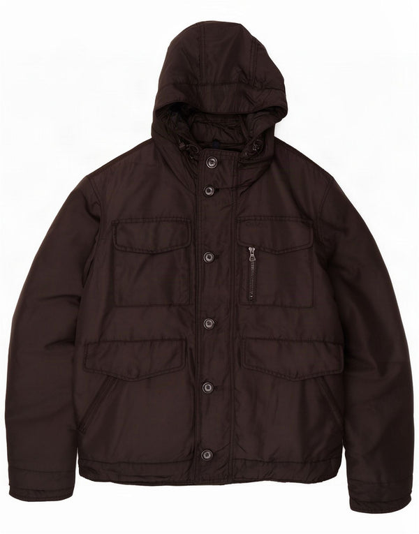 Geox Mens Hooded Windbreaker Jacket UK 44 2XL Black