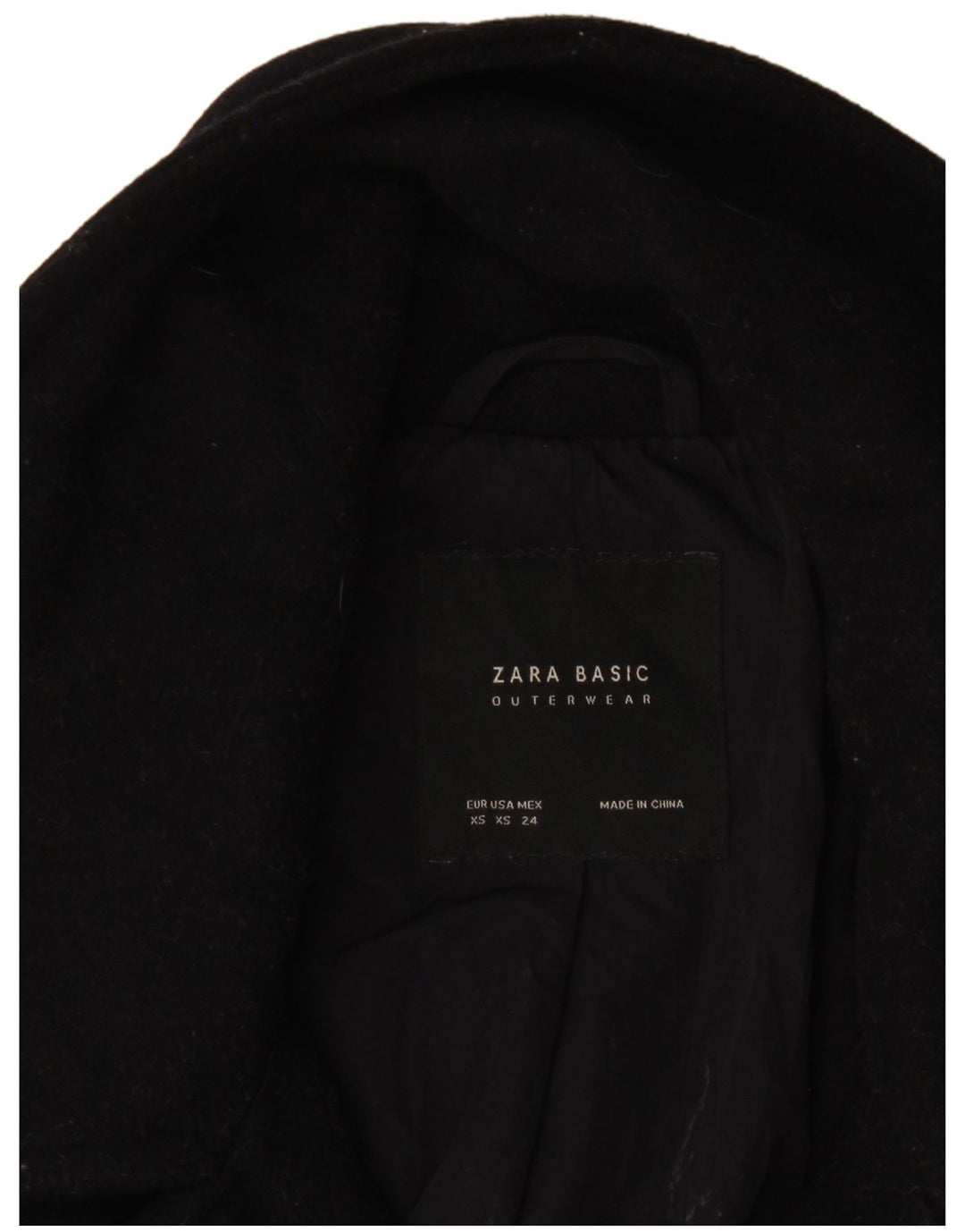 Casaco feminino oversized duplo breasted Zara Reino Unido 6 XS preto