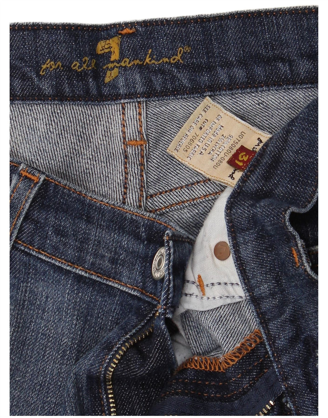 7 For All Mankind Jeans feminino bootcut W31 L30 algodão azul