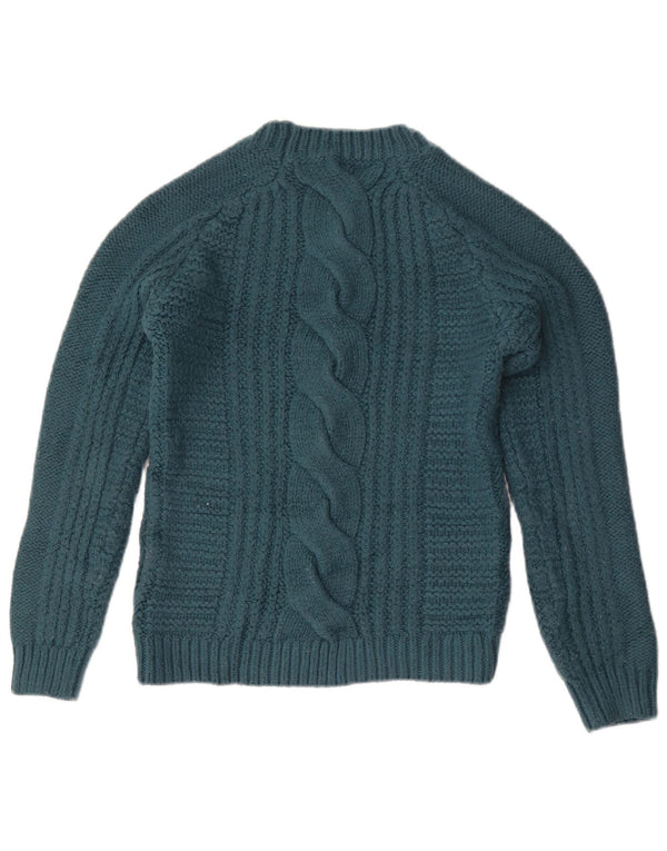 Suéter feminino Fat Face com gola redonda Reino Unido 6 XS verde acrílico