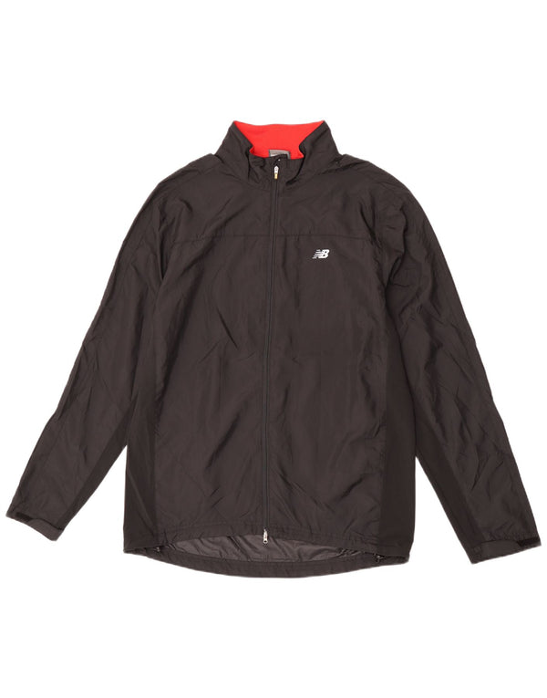 Jaqueta masculina de treino New Balance grande poliéster preto