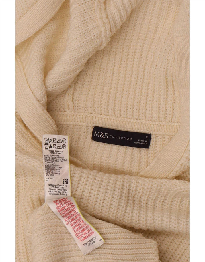 Suéter feminino com capuz Marks & Spencer Reino Unido 10 pequeno off white