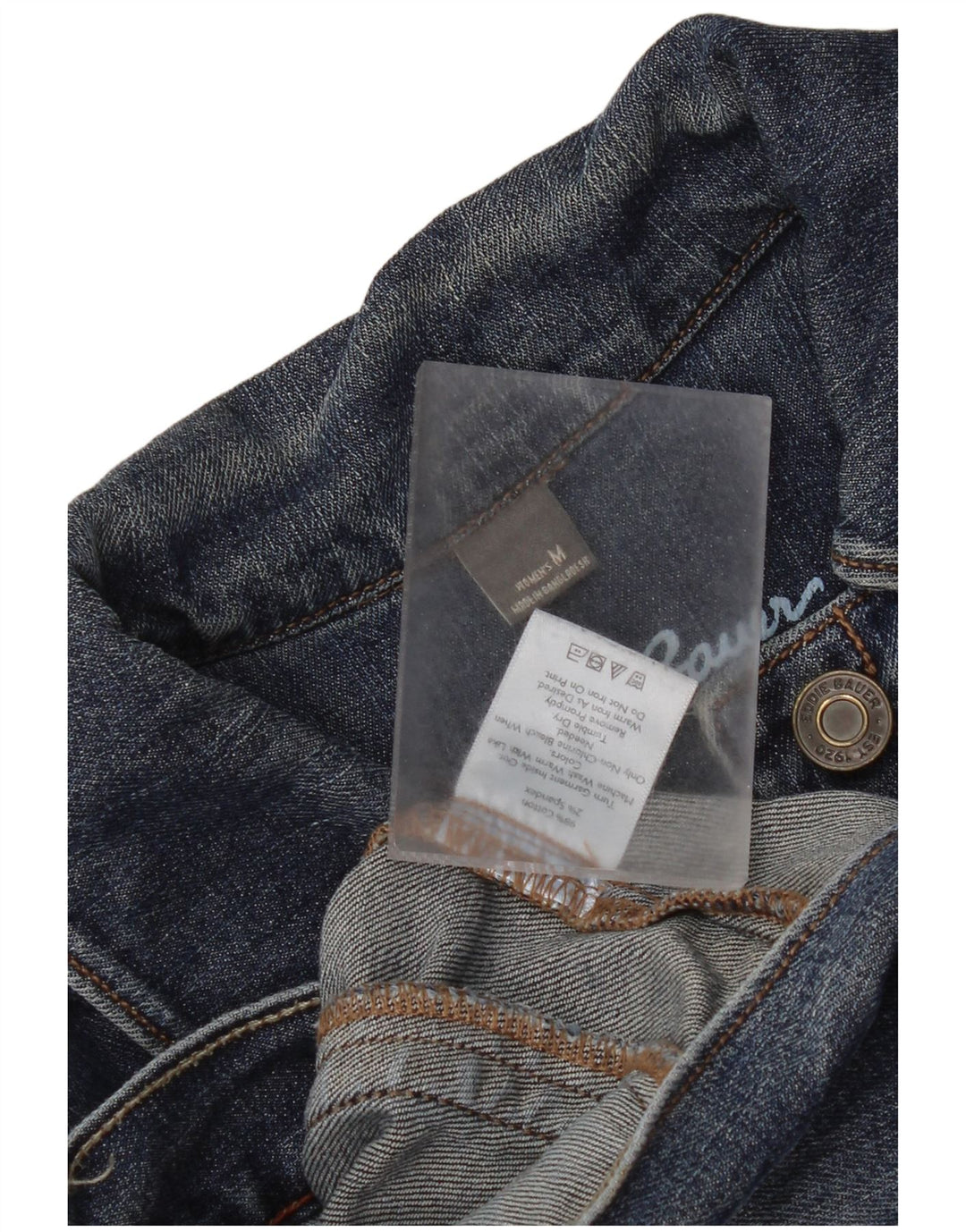 Jaqueta jeans feminina Eddie Bauer Reino Unido 14 algodão azul médio