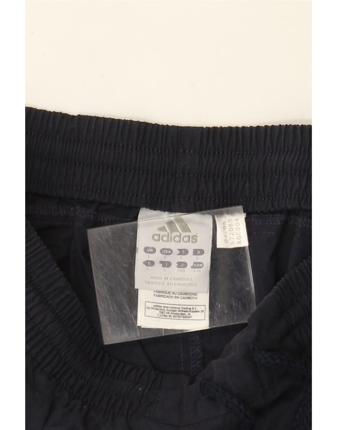 Calça de treino masculina ADIDAS grande algodão azul marinho