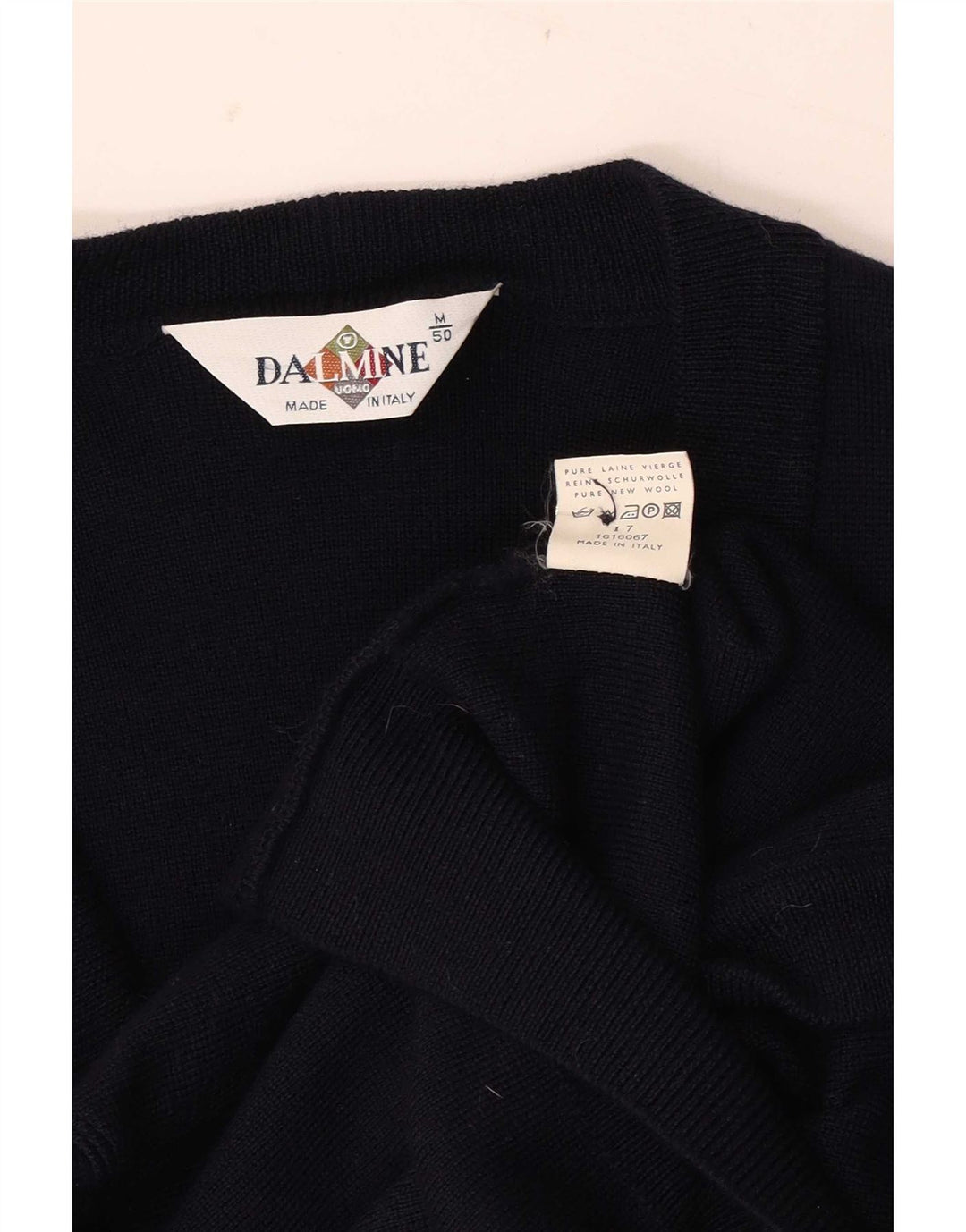 Suéter cardigã masculino DALMINE IT 50 lã virgem azul marinho médio
