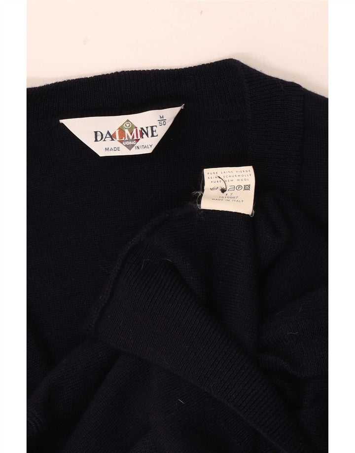 Suéter cardigã masculino DALMINE IT 50 lã virgem azul marinho médio