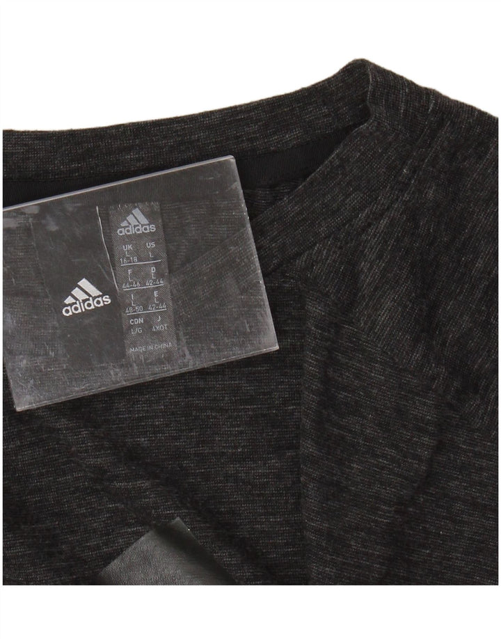 ADIDAS Womens Graphic Vest Top UK 16/18 Grande Cinza Flecked