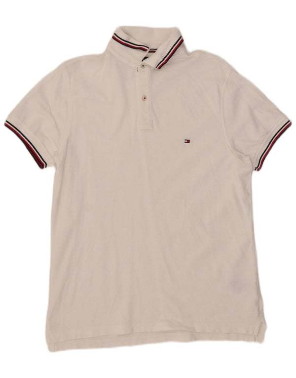 Camisa polo masculina Tommy Hilfiger Slim Fit médio algodão branco