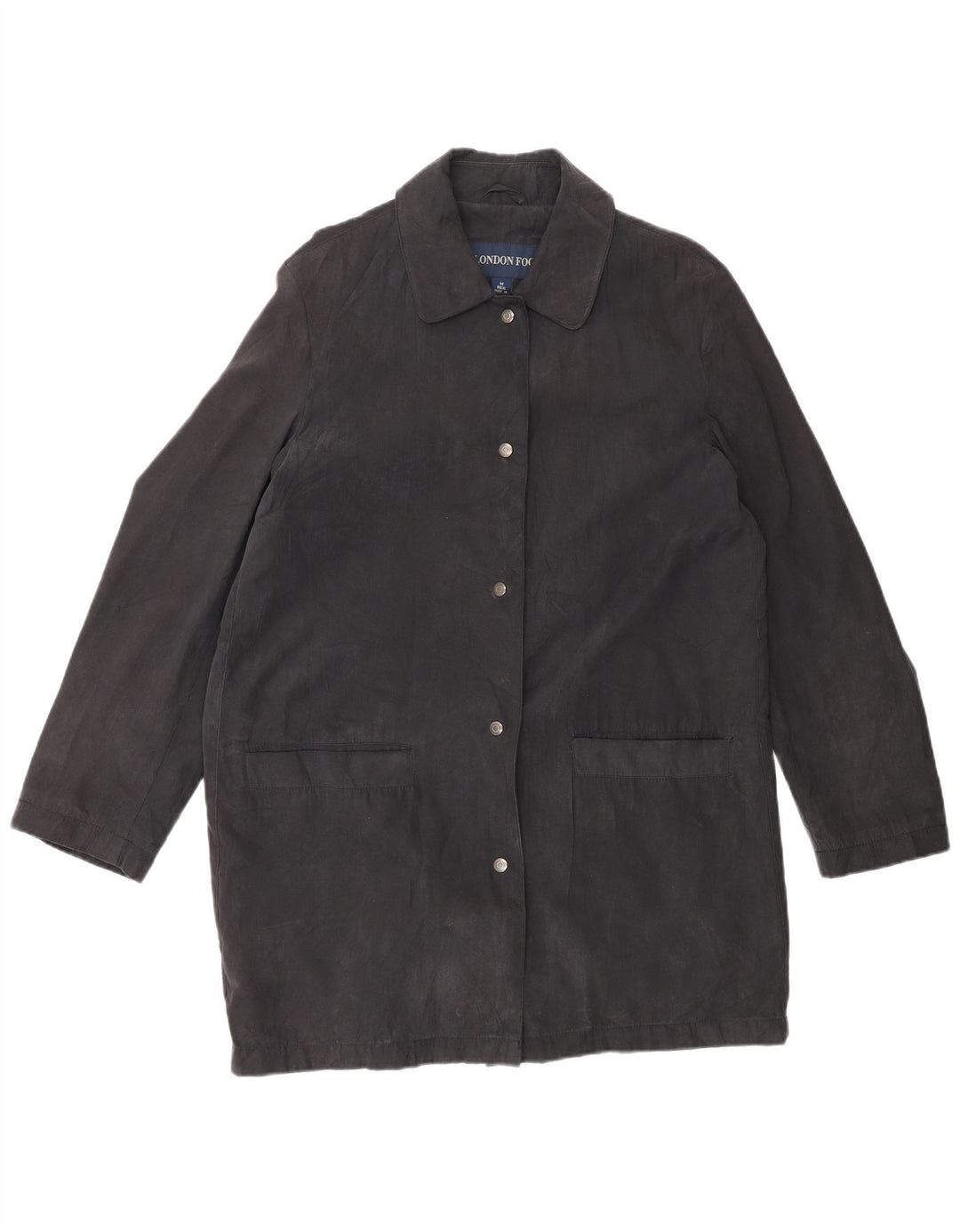Sobretudo feminino London Fog UK 14 poliéster preto médio