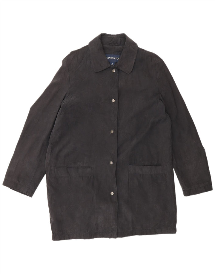 Sobretudo feminino London Fog UK 14 poliéster preto médio