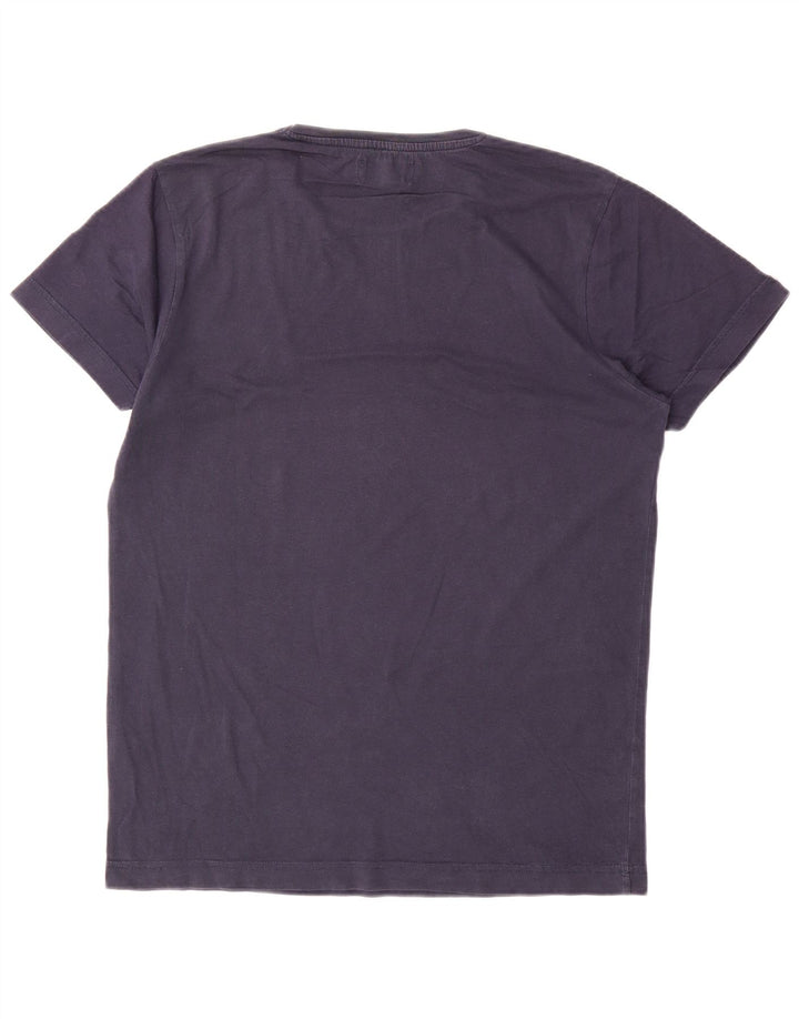 Camiseta gráfica masculina Jack & Jones Top médio algodão azul marinho