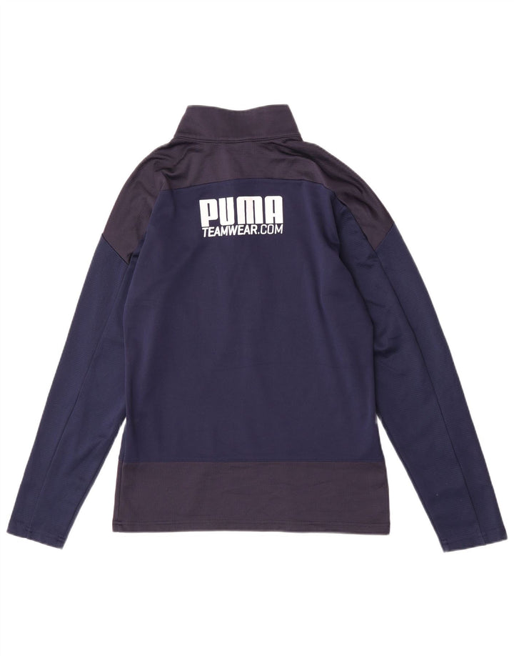 Puma Mens Graphic Pullover Treino Top Pequeno Azul Marinho Colorblock