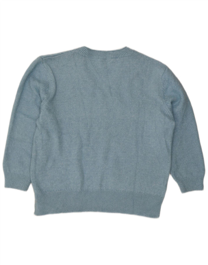 Zara Suéter feminino oversized com decote em V Reino Unido 18 XL azul