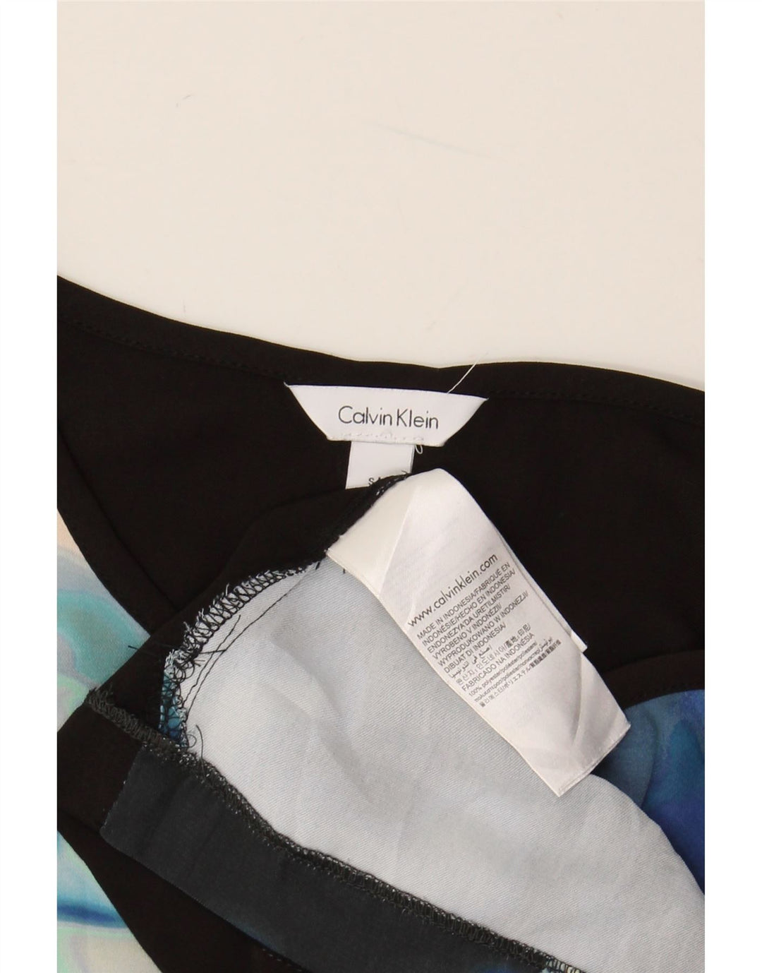 Blusa cropped feminina CALVIN KLEIN Reino Unido 10 pequena azul marinho floral