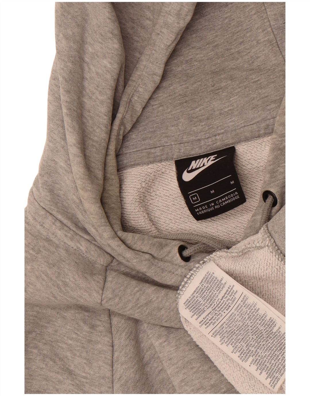 Moletom com capuz masculino Nike médio cinza manchado de algodão
