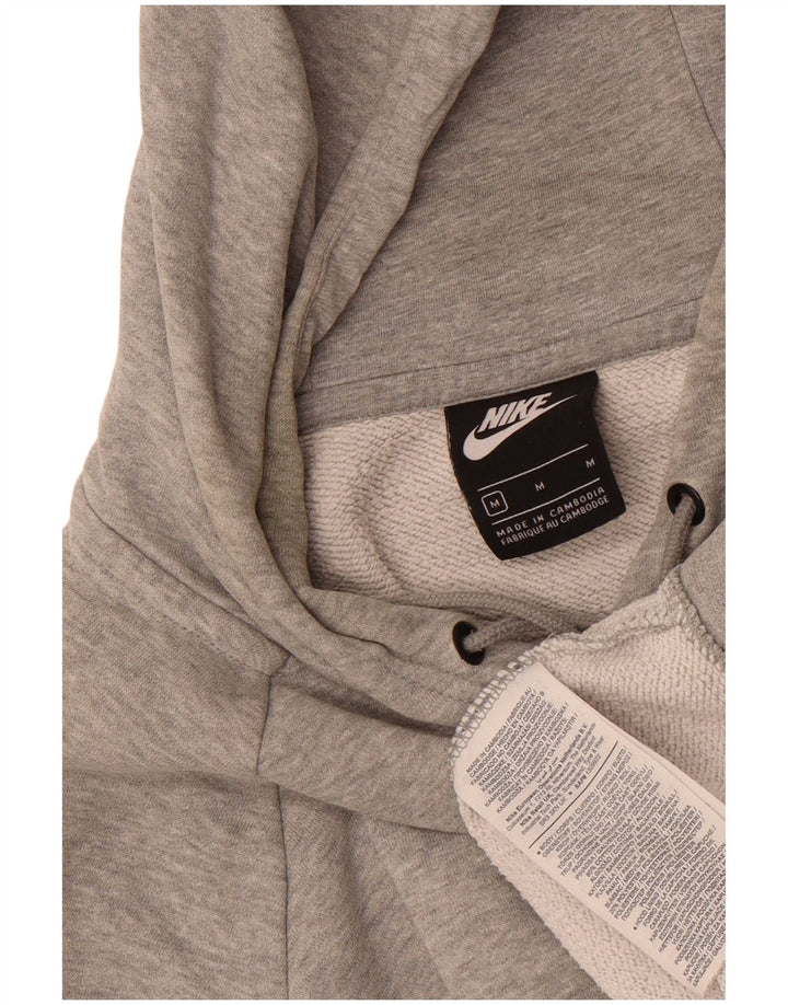 Moletom com capuz masculino Nike médio cinza manchado de algodão