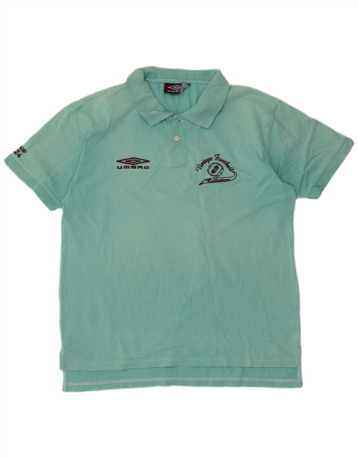 Camisa polo masculina Umbro gráfica grande algodão turquesa