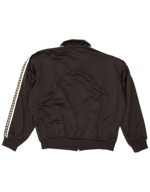 Diadora Mens Graphic Tracksuit Top Jacket UK 34 XS Poliéster Preto