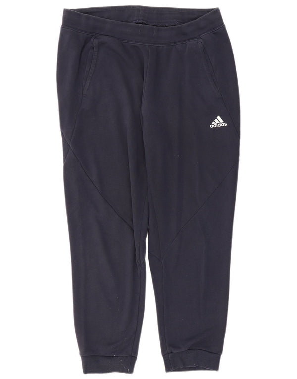 Calça de treino feminina Adidas Joggers UK 16/18 grande azul marinho