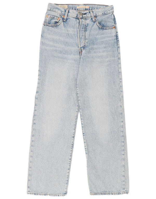 Jeans feminino Levi's Ribcage High Rise Straight W26 L27 Azul Algodão