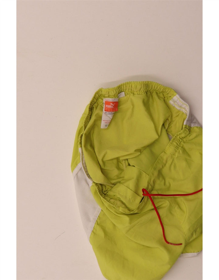 Shorts esportivos femininos PUMA UK 14 grande poliéster amarelo colorblock