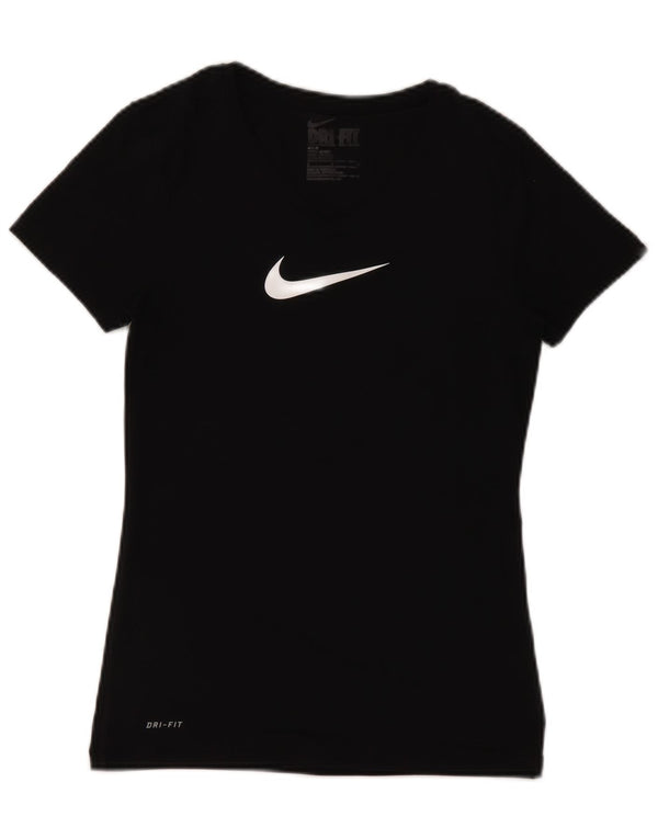 Camiseta masculina Nike Dri Fit Slim Fit gráfica top pequeno preto