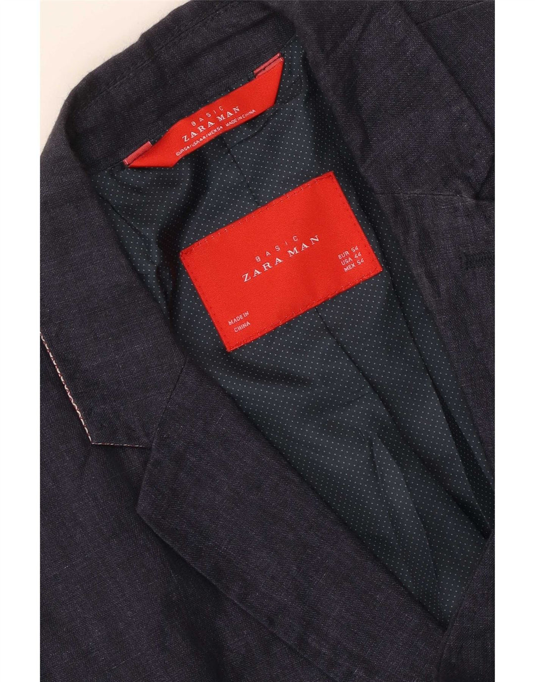 Jaqueta blazer masculina Zara com 2 botões EU 54 XL azul marinho