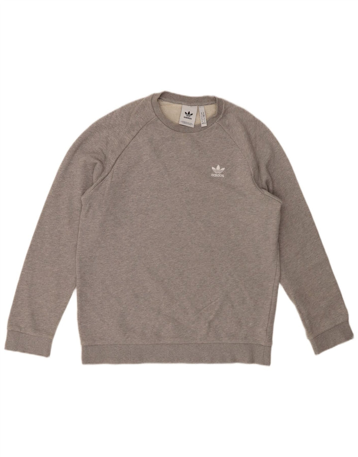 ADIDAS Mens Moletom Jumper Médio Algodão Cinza