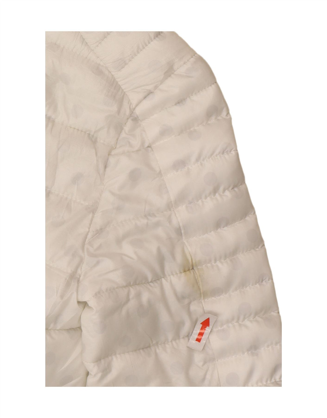 Jaqueta acolchoada feminina Guess UK 6 XS poliéster manchado branco