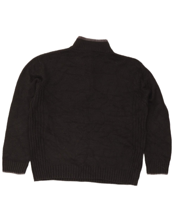 Suéter masculino Pierre Cardin com zíper e gola XL preto acrílico