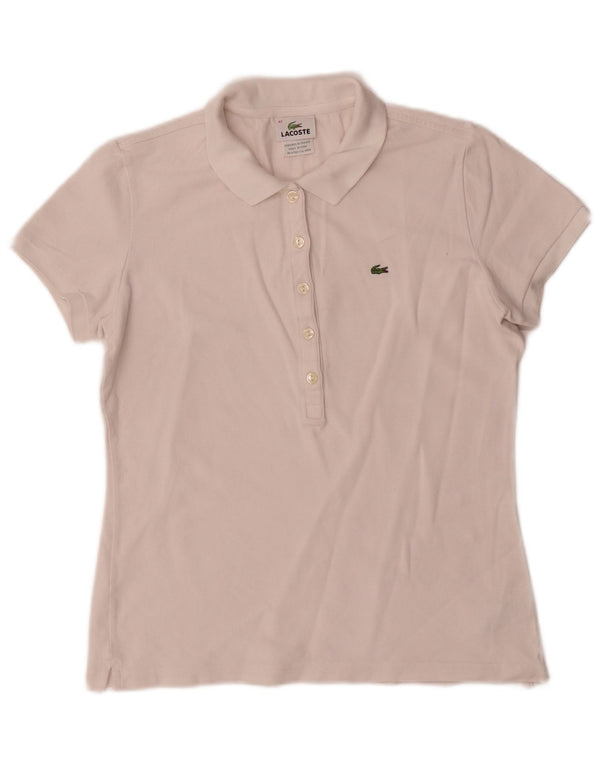 Camisa polo feminina Lacoste tamanho 42 grande algodão branco