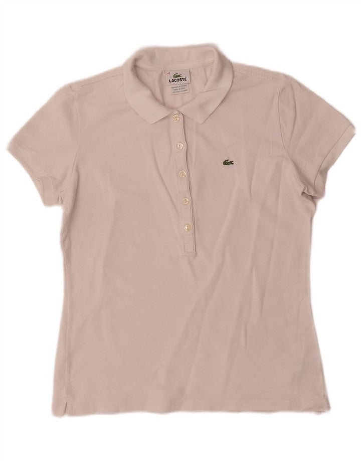 Camisa polo feminina Lacoste tamanho 42 grande algodão branco