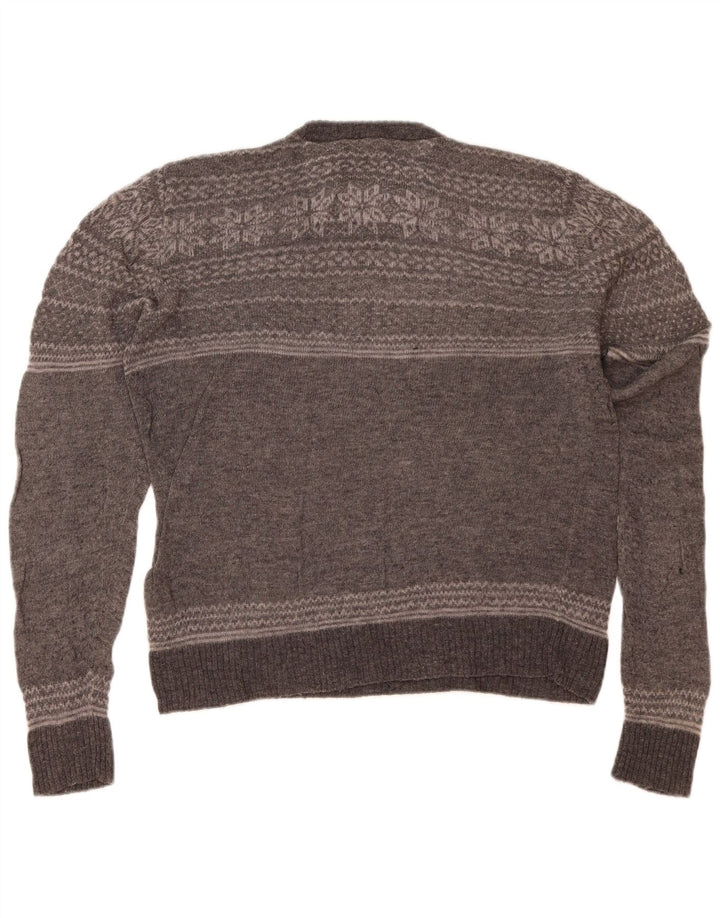 Suéter feminino Marks & Spencer com gola redonda Reino Unido 14 cinza médio