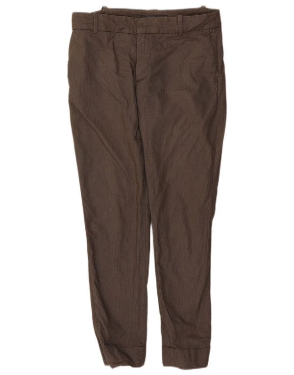 Zara Calça jogger feminina cintura média Chino grande W30 L27 marrom